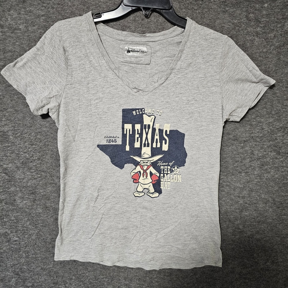 Disney Parks Epcot World Premier Texas T-Shirt Womens XL Gray American Adventure